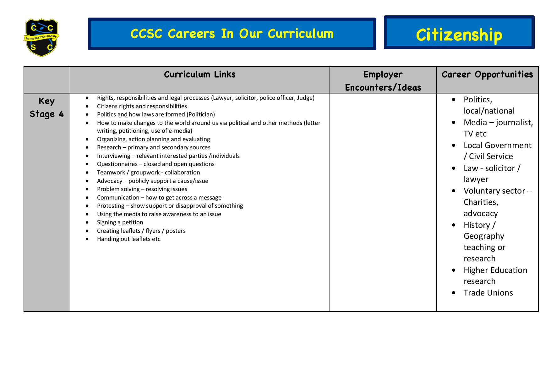 CCSC Careers in Citizenship