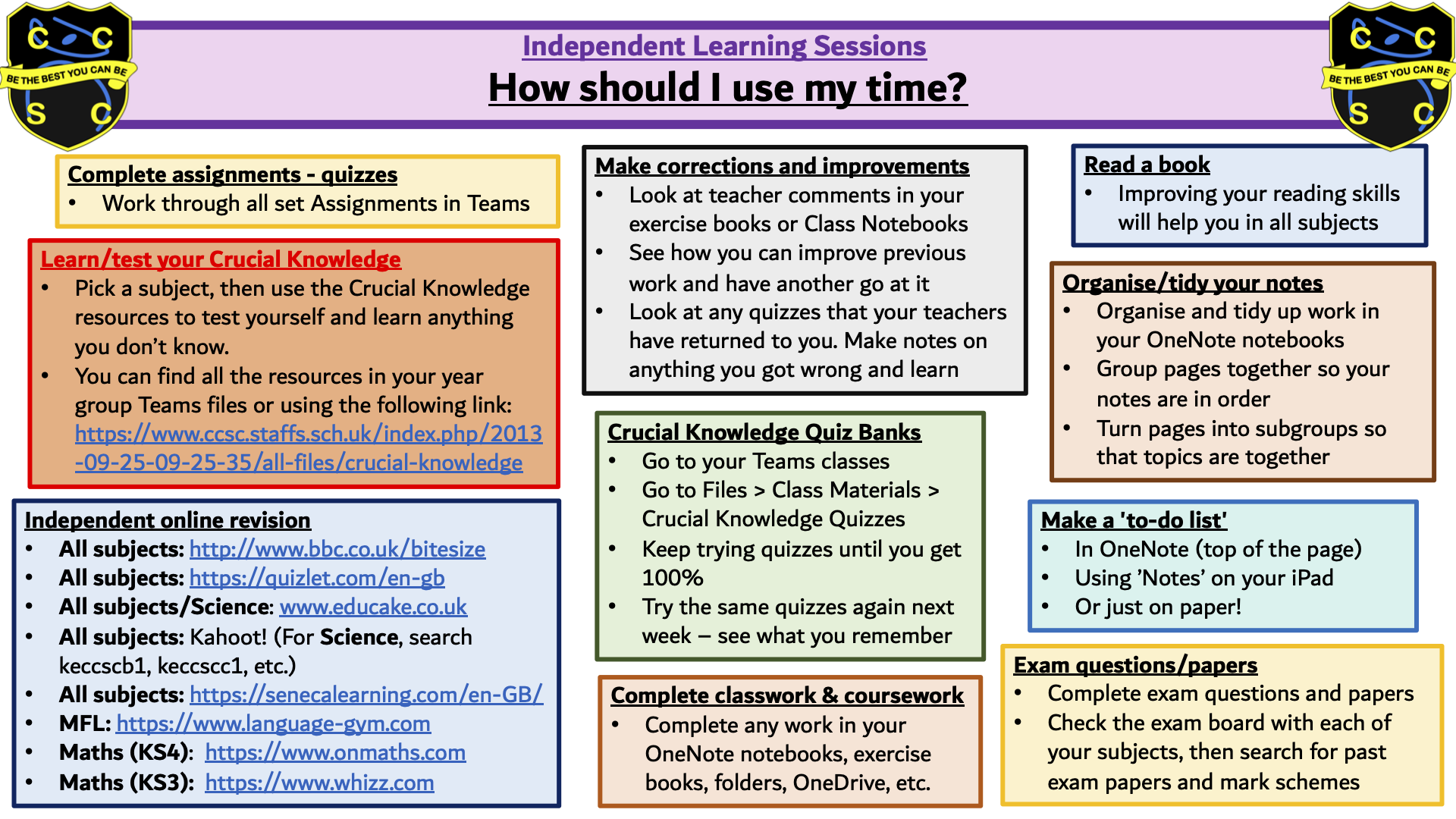 Independent Learning Sessions Guidance